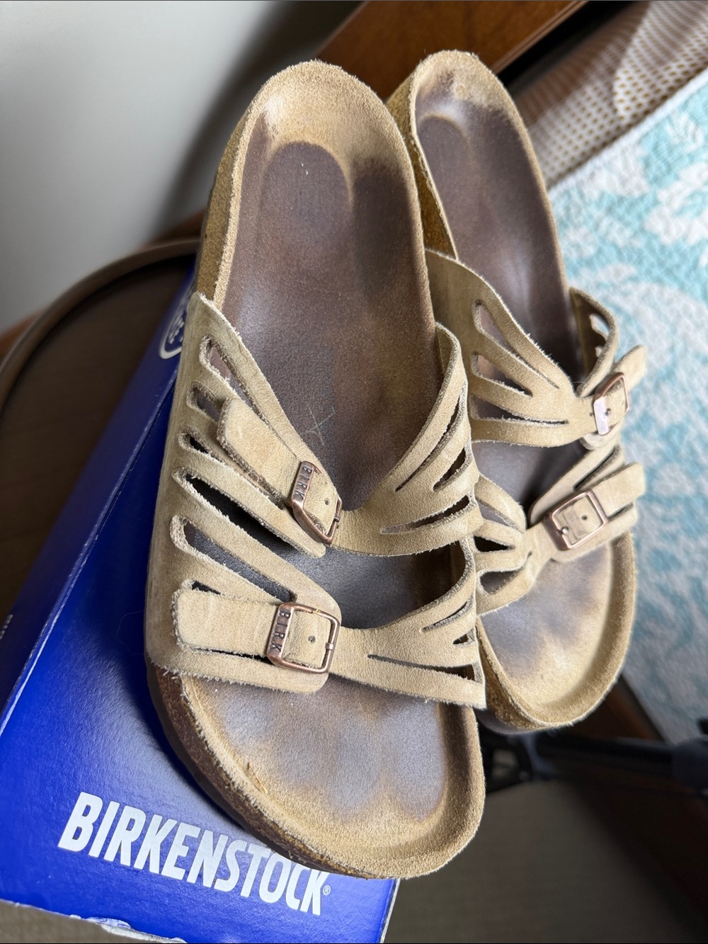 Birkenstock Granada Tobacco Brown Suede Slide Sandals Women’s 39 (8.0) Regular - Picture 3 of 8